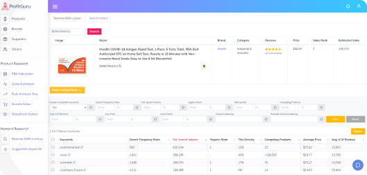 ProfitGuru Reverse ASIN Lookup